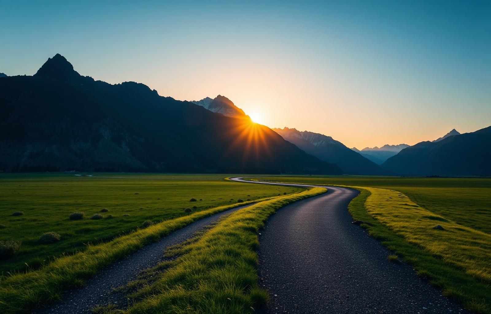 Caminho rumo às montanhas